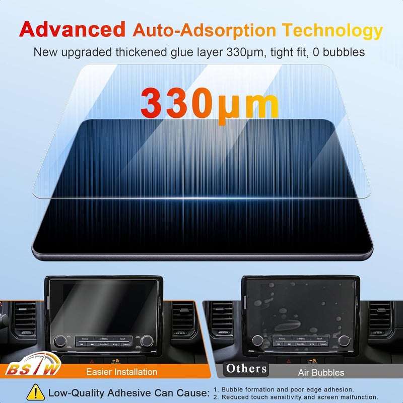 BSTW for 2022 Nissan Frontier Screen Protector for 2022-2024 Frontier S/SV/SL/PRO-4X/PRO-X 8-In Touchscreen Accessories Anti-Scratch Bubble Free Soft Nano Protective Film 2PCS - Image 5